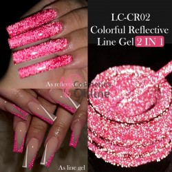 Oja semi UV/ LED Liner fin reflectorizant LILYCUTE Reflective de 5 ml - CR02 Rose 